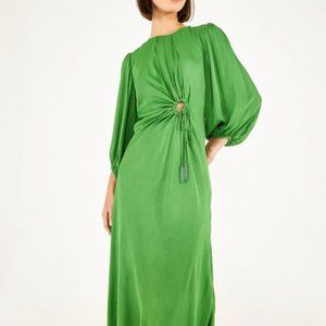 FARM Rio Front Circle Cut out Midi Dress in Vibrant Green - NWT